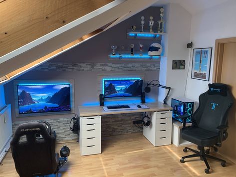 Dream Setup, Small Game Rooms, Computer Gaming Room, Video Game Rooms, Bedroom Setup, Gaming Room Setup, Gamer Room, Pc Setup, Game Room Design