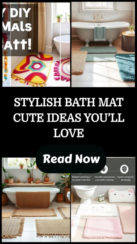 Discover adorable bath mat cute designs to brighten your bathroom. From plush to non-slip options, find the perfect soft and stylish floor accessory for your space. Bath Mats Bathroom Ideas Modern, Diy Bath Mat, Bath Mats Bathroom Ideas, Bath Mat Runner, Luxury Bath Mats, Cute Bath Mats, Bathroom Themes, Floral Bath, Bath Mats Bathroom