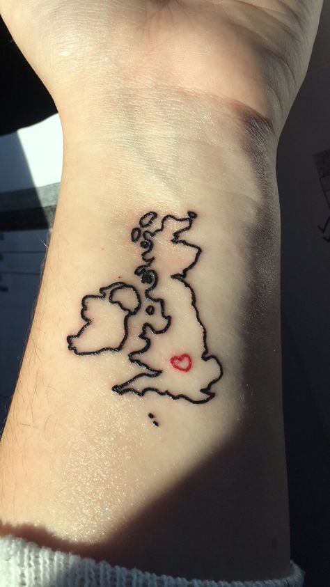 England born, grandmother Scottish and grandfather Irish English Heritage Tattoo, England Map Tattoo, England Tattoo Ideas Symbols, England Inspired Tattoo, Scottish Women Tattoo, Made In England Tattoo, Uk Tattoo Ideas, Scottish Flag Tattoo, British Flag Tattoo