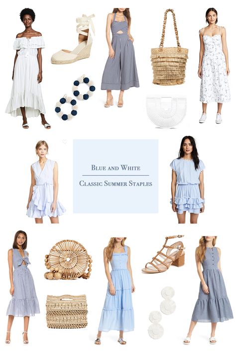 Blue & White Classic Summer Staples Blue And White Dresses, J Cathell, Tall Maxi Dress, Edgy Dress, Pom Pom Dress, Sassy Outfit, Next Dresses, Women Fashion Edgy, Midi Shift Dress