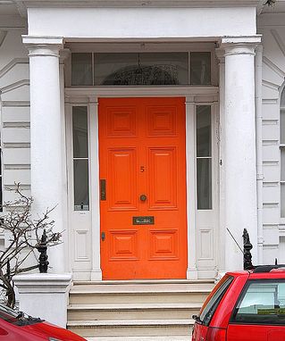 Do or don't: Bright front doors and painter's remorse | Offbeat Home Bright Front Doors, Orange Front Doors, Front Door Paint, Unique Front Doors, Colors Pictures, Best Front Doors, Orange Door, Door Paint, Front Door Paint Colors