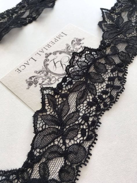 Black lace trim, Solstiss lace trim, Viscose lace trim, Bridal lace Lingerie Lace Scalloped lace Eyelash lace Floral Lace MM00094 Black Lace Trim, Style Noir, Chantilly Lace, Lace Lingerie, Scalloped Lace, French Lace, Bridal Lace, Fabric Swatches, Lace Fabric