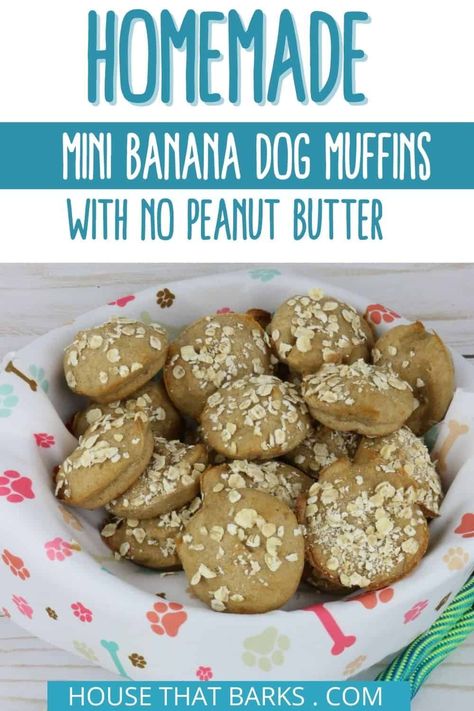 Muffins For Dogs, Cupcakes For Dogs Recipe, Banana Dog Treat Recipe, Dog Muffins, Homemade Dog Cookies, Dog Cupcakes, Banana Muffin, Dog Biscuits Homemade, Mini Bananas