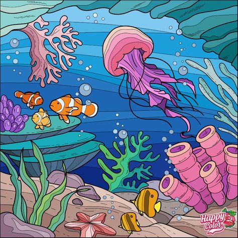 Sea Murals, Sea Creatures Art, Drawing Lessons For Kids, Creatures Art, Turtle Art, Disney Coloring Pages, Sea Art, Amazing Art Painting, Art Inspiration Painting