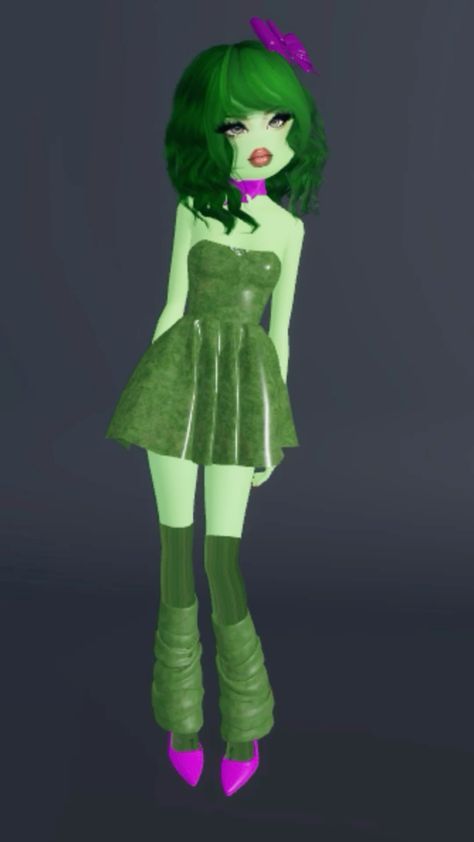 Disgust From Inside Out Dress To Impress, Inside Out Characters Dress To Impress, Disgust Inside Out Outfit, Discussed Inside Out, Emotions Dti Ideas, Dti Outfits Roblox Inside Out, Dti Roblox Emotions, Disgust Inside Out Outfit Ideas, Inside Out Dti Outfit