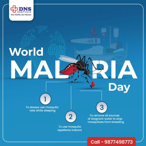 Today we observe the World Malaria Day; it’s important to protect yourself from these pesky insects. Take necessary precautions to avoid mosquito bites and identify their breeding sources to eliminate them. Stay safe from mosquitoes and their harmful effects. World Malaria Day #DNS #dnshospital #multispecialist #doctor #malaria #takingcareofyou #dedicated #PeopleFirst #everyone #Mosquito #healthcare #injury #indore s #medical #sleeping #stagnant #breeding #repellent World Malaria Day, Foot Reflexology Massage, Awareness Poster, Mosquito Bites, Health Plus, Reflexology Massage, Foot Reflexology, General Ideas, International Day