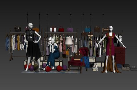 3D Fashion Shop 14 Model Free Download Interior Design Renderings, 3d Fashion, Dress Stand, Boutique Stores, 3d Warehouse, Boutique Design, Beauty Business, Only Fashion, About Fashion