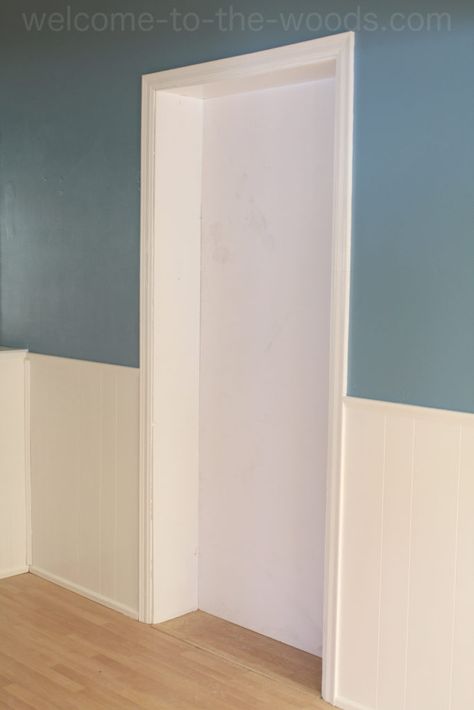 Blocking off a doorway to build bookshelves instead! Block Up Doorway Ideas, Blocking Doorway Ideas, Blocking Up A Doorway, Block Off Doorway Ideas, Closing Off A Doorway Diy, Build Bookshelves, Hidden Bookshelf, Diy Shelves Ideas, Diy Bookshelves