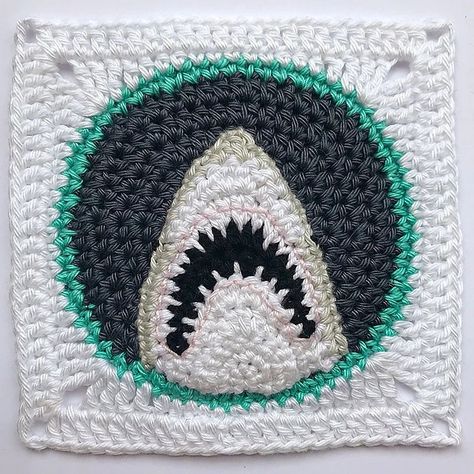 Ravelry: Great White Shark pattern by Pony McTate Crochet Shark, Shark Pattern, Crochet Motif Patterns, Kawaii Crochet, The Great White, Crochet Quilt, Crochet Cross, Crochet Square Patterns, Fun Crochet Projects