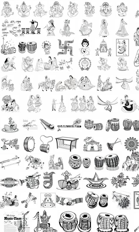 Clip Art of Wedding New High-Quality Free Download - ListenDesigner.com Wedding Clip Art Free, Wedding Symbols Marriage, Wedding Symbols Hindu, Wedding Symbols Logo, Indian Wedding Illustration Art, Indian Wedding Drawing, Indian Wedding Elements, Wedding Clipart Free, Marriage Symbols