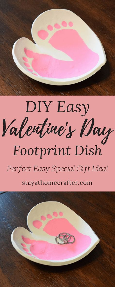 This easy DIY Clay Footprint Craft is an adorable must-do craft! This DIY clay dish / bowl can be created with handprints or footprints and is a perfect easy diy gift idea for him or for grandparents. Plus, this footprint dish makes a special keepsake! Repin now for later! Diy Clay Dish, Grandparents Valentines, Clay Dish, Footprint Craft, Footprint Crafts, Toddler Girl Gifts, Sweet Gift Ideas, Diy Baby Gifts, Diy Gifts For Him