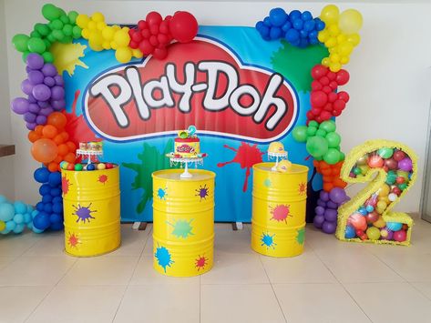 Play Doh Birthday Party Decorations, Playdoh Birthday Theme, Play Doh Party, Playdough Party, Park Birthday, 2nd Birthday Party Themes, Play Dough, Themed Birthday Party, 4th Birthday Parties