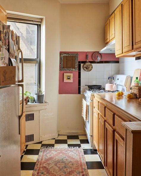 Eclectic Nyc Apartment, New York City Studio Apartment, Ny Studio Apartment, Nyc Kitchen Apartment, Nyc Studio Apartment Aesthetic, Prewar Apartment New York, New York Apartment Kitchen, La Studio Apartment, Manhattan Studio Apartment