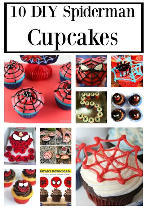 10 DIY Spiderman Cupcakes That You Can Make at Home! Spidey And Friends Party Food, Diy Spider Man Cake, Diy Spiderman Birthday Cake, Diy Spiderman Decorations Birthdays, Spidey And His Amazing Friends Birthday Cupcakes, Spiderman Birthday Cupcakes, Ghost Spider Birthday Cupcakes, Spidey Birthday Cupcakes, Spiderman Pull Apart Cupcakes