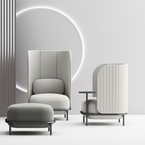 Modular Chair Design, Modular Office Sofa, Modular Seating Office, Modular Collaboration Furniture, Sculptural Furniture Soft Chairs, Air Lounge, System Furniture, Soft Furniture, Industrial Design Trends