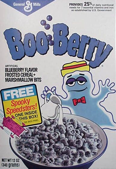 Boo Berry Cereal, Marshmallow Bits, General Mills Cereal, Boo Berry, Marshmallow Cereal, Berry Cereal, Cereal Packaging, Flavored Marshmallows, Cereal Brands