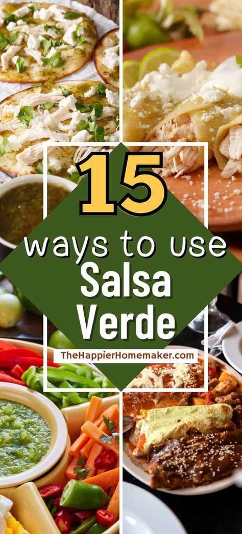 Need inspiration and ideas of what to eat with salsa verde? These 15 delicious recipes are the perfect creative ways to use salsa verde. What To Make With Salsa Verde, Tomatillo Salsa Verde Recipes, Things To Make With Salsa Verde, How To Use Salsa Verde, Meals With Salsa Verde, Salsa Verde Made With Green Tomatoes, What To Do With Salsa Verde, Recipes Using Green Salsa Verde, Recipes With Green Salsa