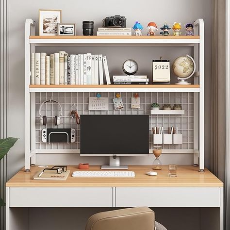 LOGAUT Dorm Desk Bookshelf, Multipurpose Storage Hutch Desk Shelf, Adjustable Display Shelf Rack, for Home, Dorm, Office Supplies : Amazon.co.uk: Home & Kitchen Rectangle Shelf, Hutch Desk, Storage Hutch, Dorm Desk, Desk Bookshelf, Home Organizer, Countertop Storage, Bookshelf Desk, Iron Shelf