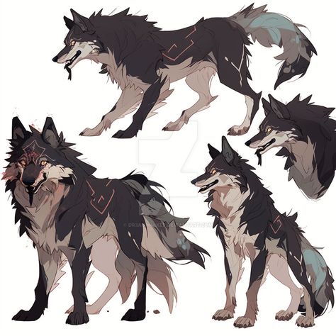 Wolf Design Character, Wolf Pose Reference, Wolf Oc Character Design, Wolf Oc Human, Wolf Oc Art, Wolf Character Design, Mythical Wolf, Wolf Concept, Fantasy Dog