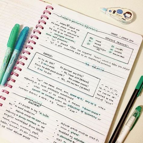 Some more #studynotes from my italian notebook I'm trying to add more #study stuff here to balance out my bujo posts #studying #studygram #studyspo #studyblr #stationery #italian #languagelearning #bulletjournal #bujo Study Planning, College Survival Guide, Note Taking Tips, Study Stuff, Pretty Handwriting, School Journals, College Motivation, College Notes, Study Related