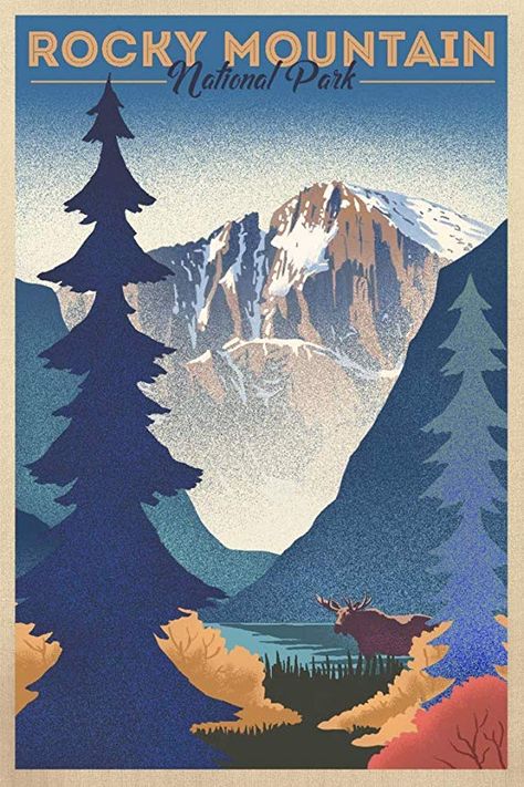 Rocky Mountain National Park Colorado, Colorado Art, Telluride Colorado, Wilde Westen, Gig Poster, Estes Park Colorado, Vail Colorado, Colorado Avalanche, National Park Posters