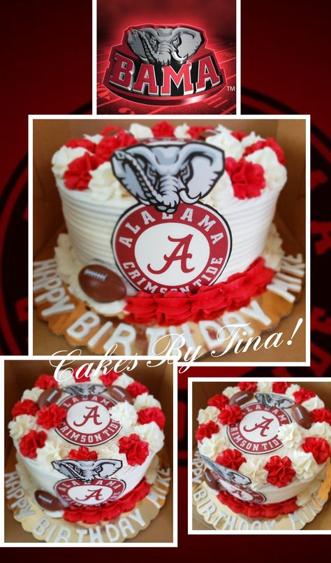 Alabama Wedding Cake, Alabama Cake Ideas, Alabama Cookies, Alabama Grooms Cake, Alabama Birthday Cakes, Alabama Cake, Alabama Cakes, Groomsman Cake, How To Cake