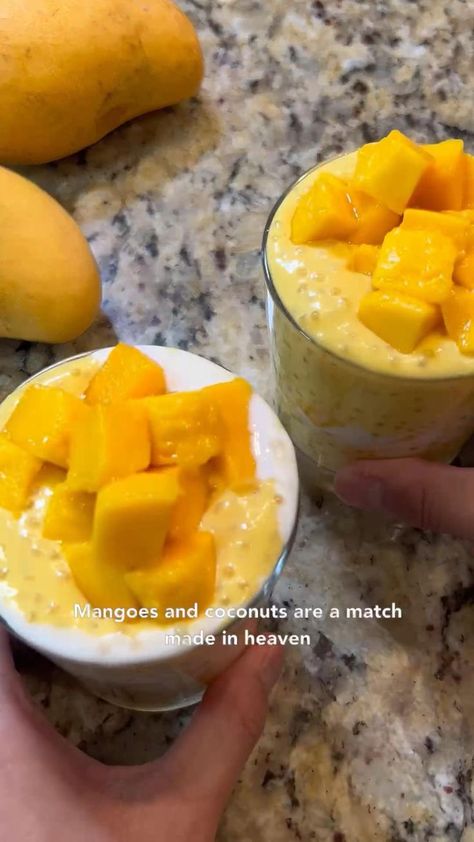 MANGO COCONUT SAGO in 2022 | Asian dessert recipes, Easy snacks, Coconut milk recipes Coconut Sago Desserts, Filipino Corn Dessert, Vegan Sweet Breakfast Ideas, Easy Fancy Baking Recipes, Loofah Food Recipes, Sago Recipes Desserts, Asian Mango Dessert, Mango Bango Recipe, What To Make With Mango