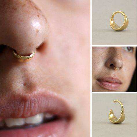 Dainty Septum Ring, Dainty Septum, Gold Septum Piercing, Small Septum, Gold Septum, Nose Piercing Hoop, Septum Clicker, Septum Jewelry, Jewelry Dainty