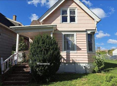 c.1897 Cheap House in Wisconsin Under $48K - Old Houses Under $100K Cheap House, Cheap Houses, Detached Garage, Estate Agent, Old Houses, Real Estate Agent, Front Porch, Wisconsin, Hardwood Floors