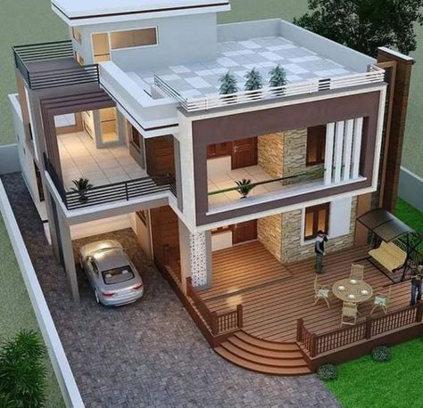 House Structure Design, Small House Front Design, House Balcony Design, Two Story House, Small House Design Exterior, Building House Plans Designs, Architectural Design House Plans, House Arch Design, Architect Design House