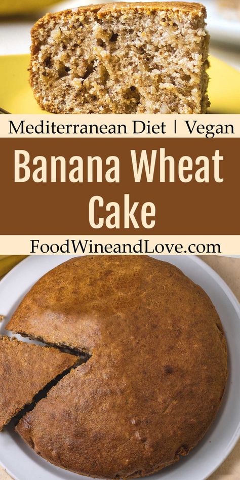 Banana Wheat Flour Cake, Mediterranean diet healthier cake recipe Wheat Flour Recipes, Mediterranean Desserts, Mediterranean Diet Recipes Dinners, Mediterranean Diet Meal Plan, Easy Mediterranean Diet Recipes, Healthy Cake Recipes, Banana Cake Recipe, The Mediterranean Diet, Vegan Banana