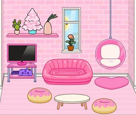 Toca Boca Pink Bedroom, Paper Doll House Bedroom, Toca Boca Living Room, Princess Paper Dolls Printable, Leaf Template Printable, Paper Doll Costume, Doll House Bedroom, Paper Doll Printable Templates, Barbie Paper Dolls