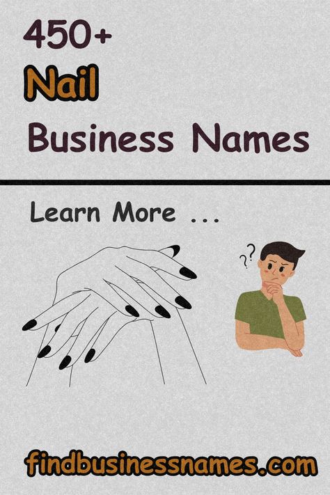 Find inspiration and ideas for naming your nail salon, nail art studio, or mobile nail service. From elegant and sophisticated to fun and trendy, we've got the perfect name for your nail business. Discover the right name to make your nail business stand out! 💅 #NailBusiness #CreativeNames#BeautyEntrepreneur#NailSalonIdeas Name Nail Salon Ideas, Instagram Names For Nail Techs, Nail Art Name Ideas, Press On Nail Business Names, Names For Nail Business, Nail Business Names Ideas Unique, Nail Account Name Ideas, Nail Names Ideas, Nail Username Ideas