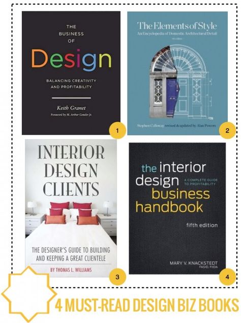 4 MUST-READ INTERIOR DESIGN BIZ BOOKS Interior Design Career, Interior Design Books, Interior Design Courses, Interior Design School, Interior Design Business, Design School, Commercial Interior Design, Decoration Inspiration, Office Interior