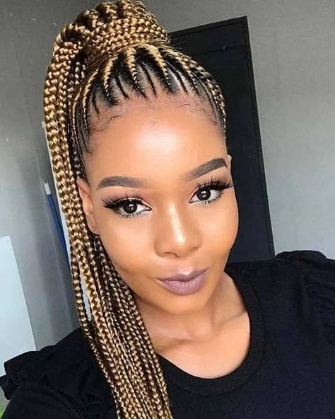 Amazing Braids, Feed In Braids Ponytail, Long Cornrows, Feed In Ponytail, Cornrow Ponytail, Feed In Braids Hairstyles, African Hair Braiding Styles, Braided Bun Hairstyles, Box Braids Hairstyles For Black Women