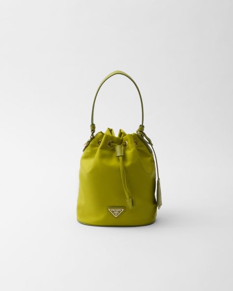 Fern Green Prada Re-edition 1978 Re-nylon Mini-bag | PRADA Prada Mini, Prada Re Edition, Prada Nylon, Luggage Bags Travel, Mini Bucket Bags, Mini Bucket, Leather Keyring, Messenger Bag Backpack, Orange Bag