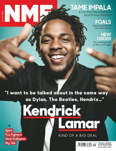 NME_July_18_2015_UK-1 Nas Albums, King Kendrick, Rap Culture, Nme Magazine, Kung Fu Kenny, Magazine Front Cover, Media Magazine, Big Talk, Cool Album Covers