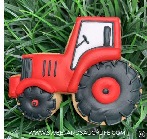 Tractor Cookies, Decorated Sugar Cookie, Farm Cookies, Farm Themed Birthday Party, Easter Sugar Cookies, Cookies Theme, Sugar Cookie Royal Icing, Sugar Cookie Ideas, Farm Birthday Party