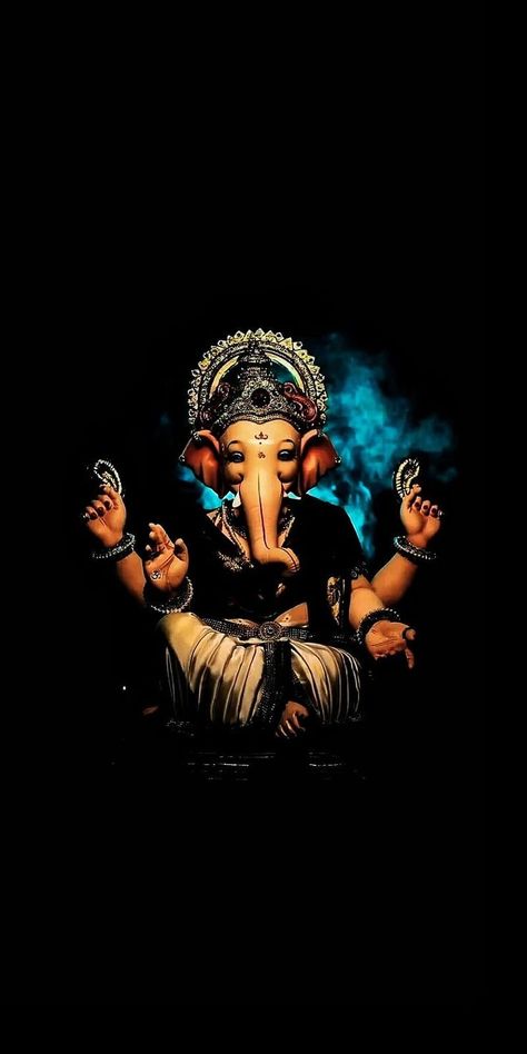 Ganesh Black Wallpaper, Black Ganesha Wallpaper, Ganpati Wallpapers Hd Wallpaper, Lord Ganesh Hd Wallpaper, Bappa Wallpaper, Shivji Images For Dp, Shivji Images, Ganesh Background, Splendor Bike