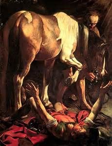 Caravaggio’s “The Conversion of St. Paul” | busymominschool Caravaggio Paintings, Paul The Apostle, Holy Art, San Paolo, Religious Painting, Baroque Art, Italian Painters, Caravaggio, Painting Reproductions