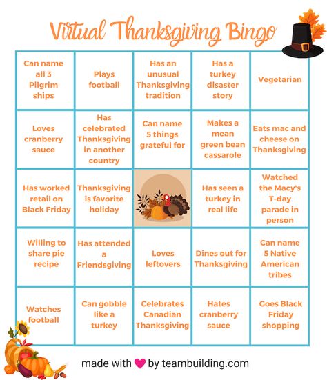 The Best Virtual Thanksgiving Ideas, Games & Activities in 2021 Thanksgiving Virtual Games, Virtual Thanksgiving Ideas For Work, Work Thanksgiving Ideas, Thanksgiving Work Ideas, Thanksgiving Ideas For Work, Working Thanksgiving, Thanksgiving Classroom Activities, Thanksgiving Tea, Friendsgiving Games