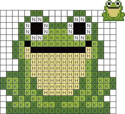 Perler Bead Mountain Pattern, Perler Frog, Frog Perler Bead Pattern, Frog Perler Beads, Frog Pixel Art, Stitch Pokemon, Pokemon Pattern, Tiny Cross Stitch, Easy Cross Stitch Patterns