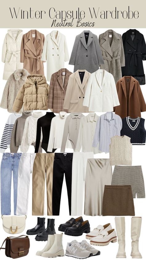 Capsule Wardrobe Casual, Capsule Wardrobe Women, Classy Winter Outfits, Fashion Capsule Wardrobe, Winter Fashion Outfits Casual, Winter Capsule, Winter Capsule Wardrobe, Clothes And Shoes, Everyday Fashion Outfits