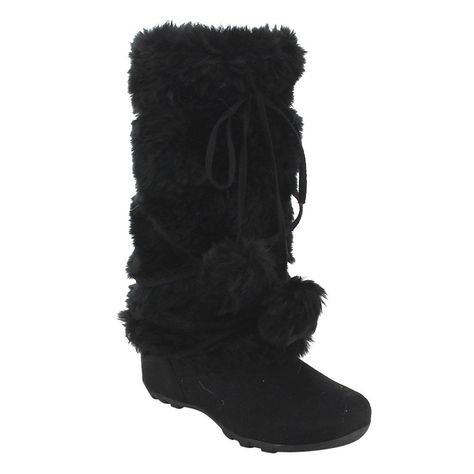 Blossom Womens Tara-Hi Pom Pom Winter Fashion Boots >>> Want to know more, click on the image. (Amazon affiliate link) Vegan Winter Boots, Black Fur Boots, Boots Amazon, Suede Flats Shoes, Boots Fur, Size 11 Women Shoes, Fur Ankle Boots, Black Winter Boots, Hi Fashion