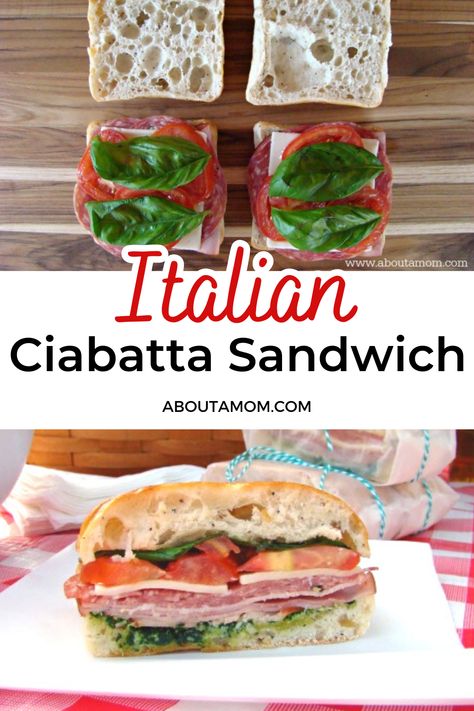 Ciabatta Bread Sandwich, Ciabatta Sandwiches, Italian Sandwich Recipes, Ciabatta Sandwich, Cold Cut Sandwich, Ciabatta Bread Recipe, Ciabatta Rolls, Rolled Sandwiches, Sandwhich Recipes