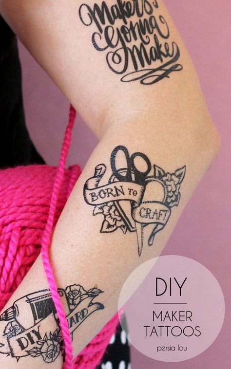 Make your own temporary tattoos perfect for craft and DIY lovers. Three styles for free download. Make Your Own Tattoo, Make Temporary Tattoo, Small Wave Tattoo, Tattoo Diy, Stick N Poke, Tattoos For Black Skin, Disney Tattoo, Make Tattoo, Temp Tattoo