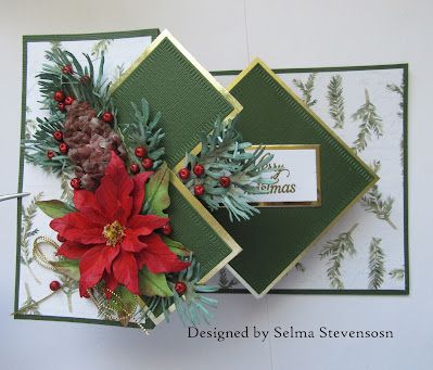 Fancy Christmas Cards, Flower Making With Paper, Flower Wall Hanging Decor, Room Hanging Decor, Folded Christmas Cards, Diy Paper Wall Hanging, Z Cards, Wall Hanging Ideas, Poinsettia Cards