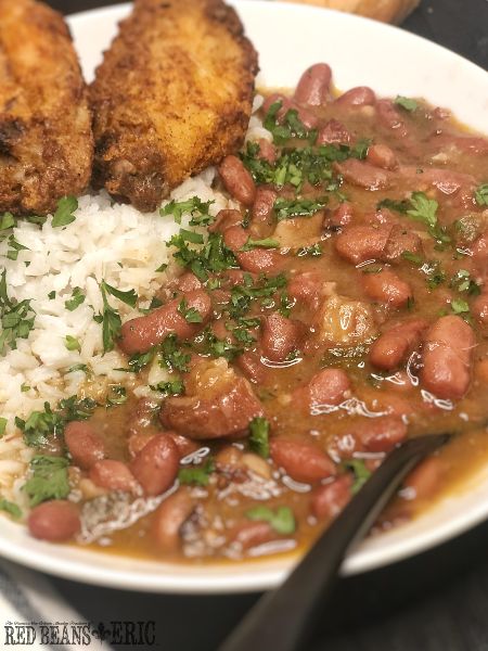 New Orleans Style Red Beans and Rice with Pickled Pork | Red Beans and Eric New Orleans Red Beans And Rice, New Orleans Red Beans, Pickled Pork, Vegan Gumbo, Red Beans And Rice Recipe Easy, Red Bean And Rice Recipe, Newest Recipes, Red Beans Recipe, Red Beans And Rice Recipe