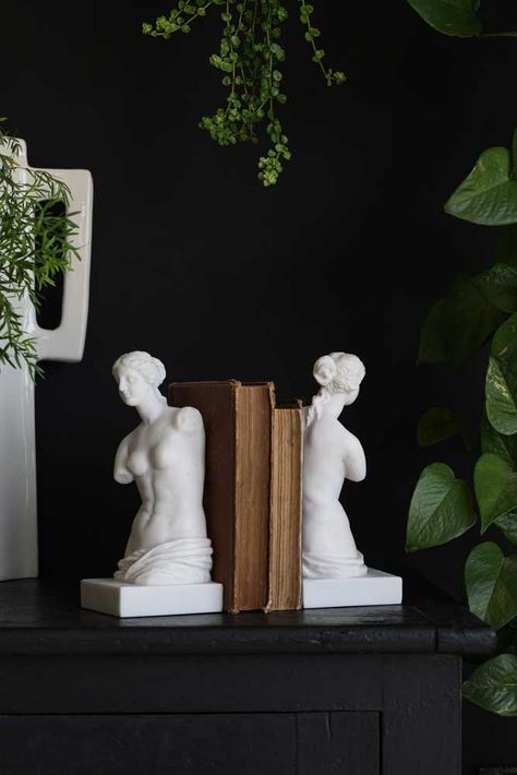 Greek Bedroom, Greek Home Decor, Greek Decor, Decorative Bookends, Greek Statues, Rockett St George, Marble Statues, Greek Style, Themed Decor