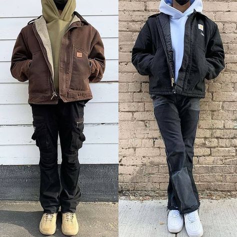 IG: @high.fashion7 Layered Outfits Fall Men, Layered Hoodie Outfit Men, Hoodie Layering Outfit Men, Hoodie Layering Outfit, Carhartt Hoodie Outfit, Layered Hoodie Outfit, Mens Layering Outfits, Layering Outfits Men, New York Streetwear